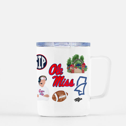 Ole Miss Football Travel Mug w/ Lid 10 oz.
