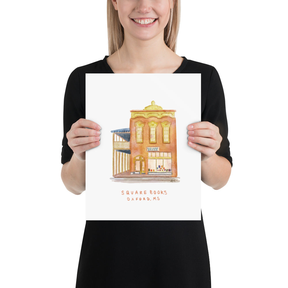 Square Books Oxford MS Watercolor Art Print