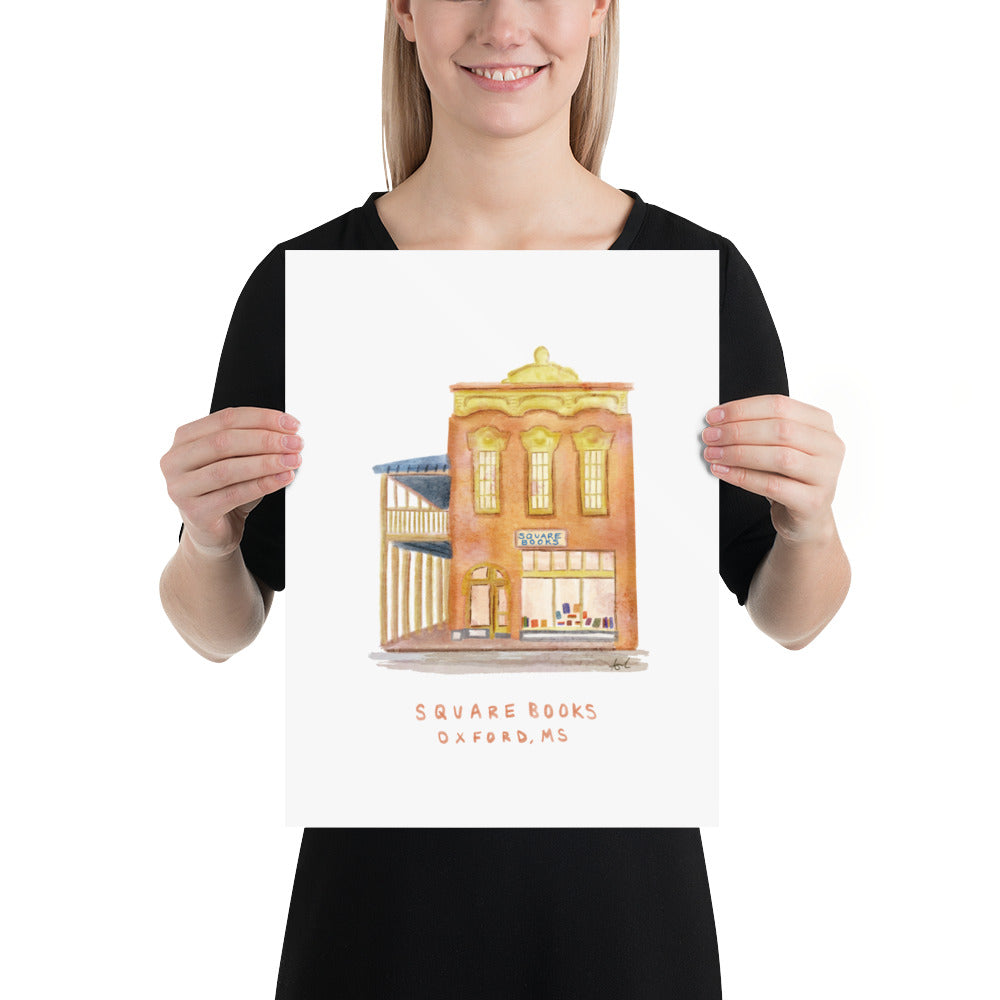 Square Books Oxford MS Watercolor Art Print