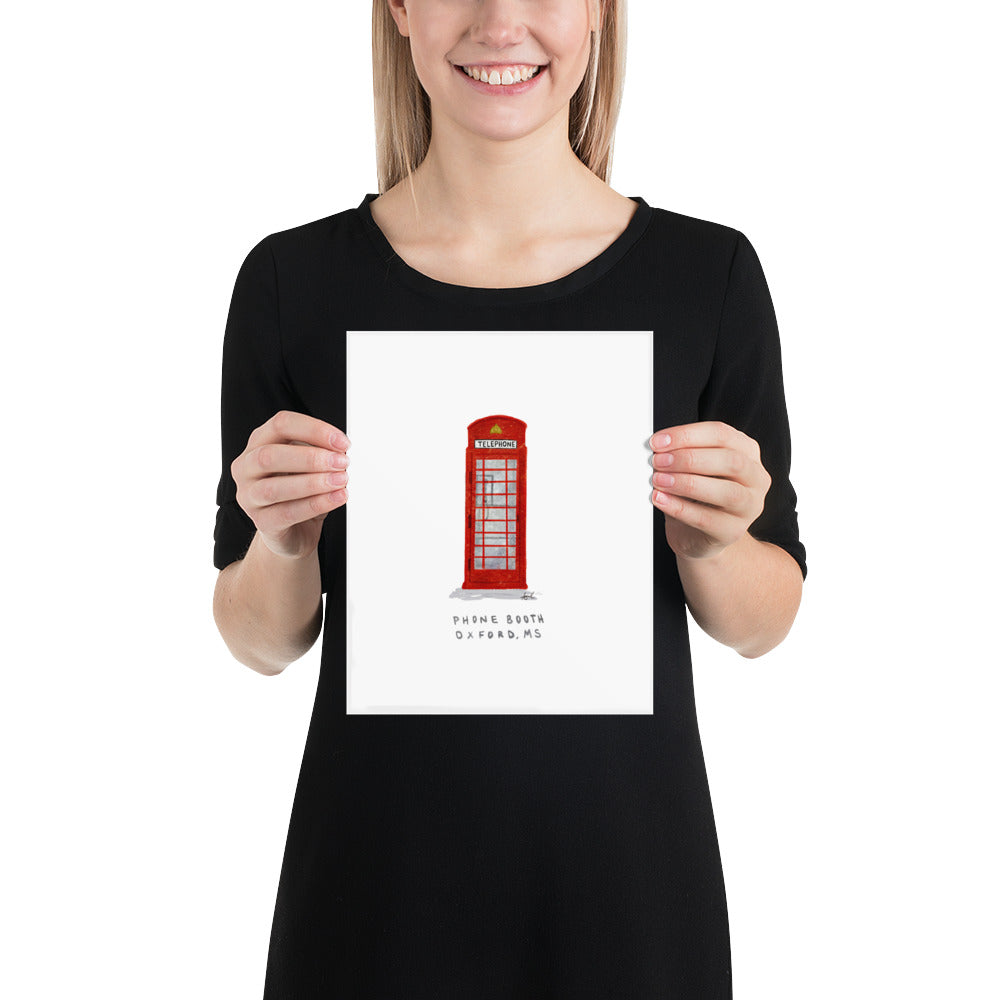 Telephone Booth Oxford MS Watercolor Art Print