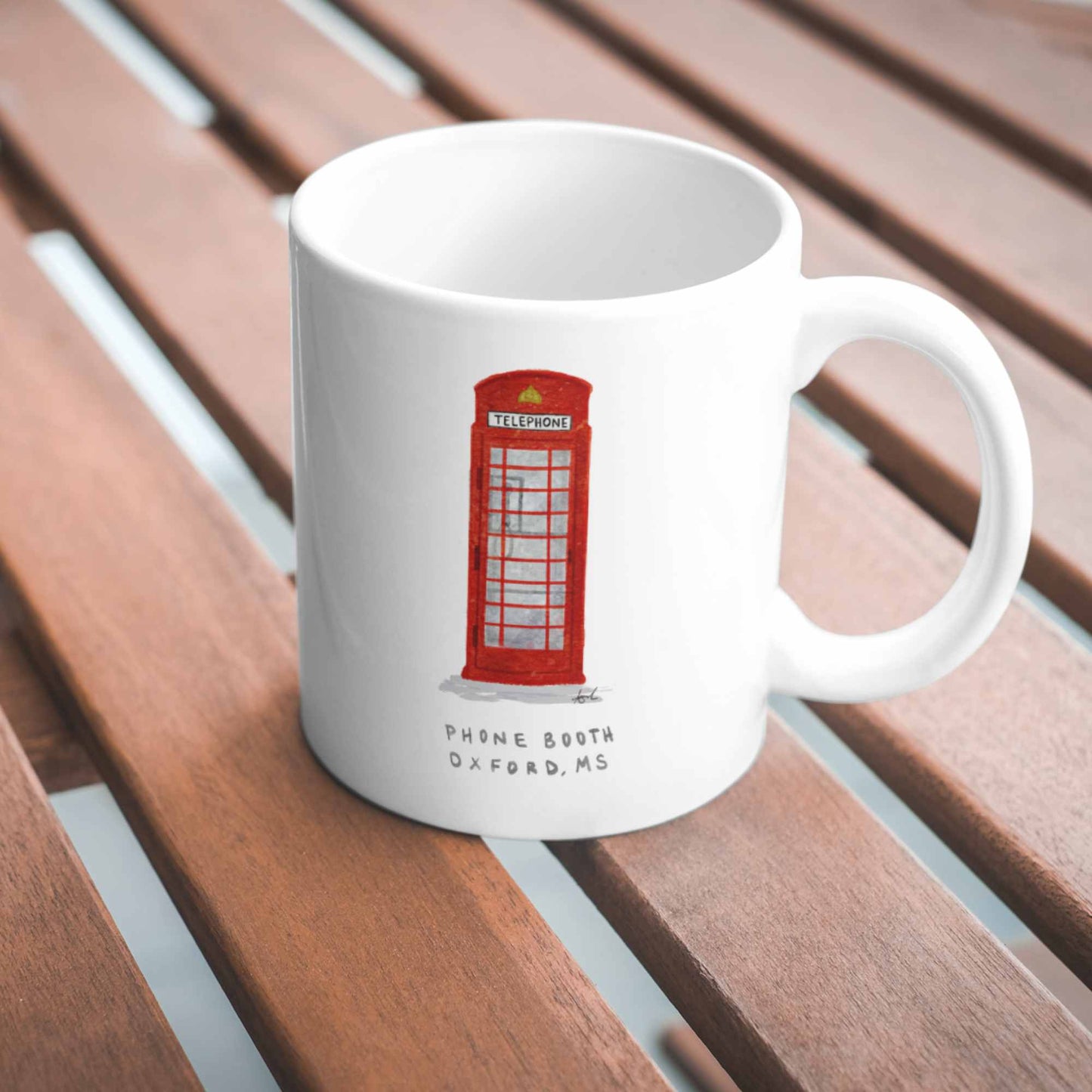 Telephone Booth Oxford MS Watercolor Art Mug