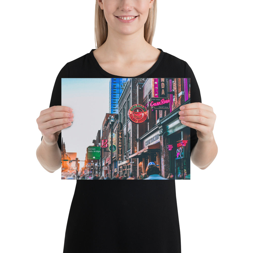 "Broadway Lights" Nashville TN Photography Print