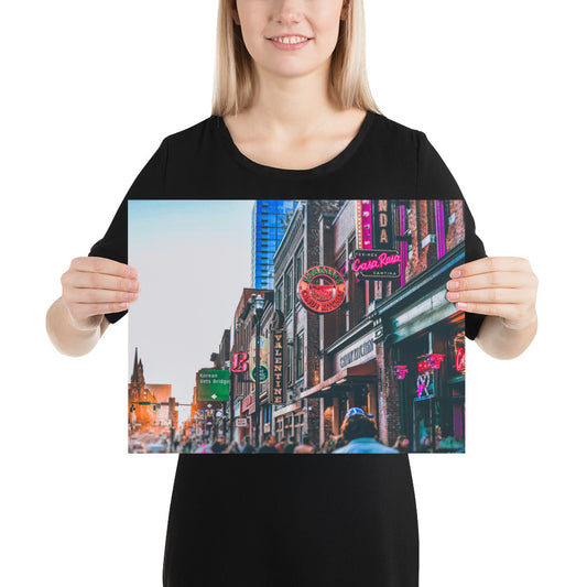 "Broadway Lights" Nashville TN Photography Print