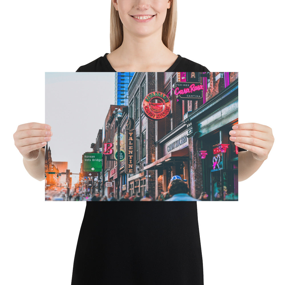 "Broadway Lights" Nashville TN Photography Print