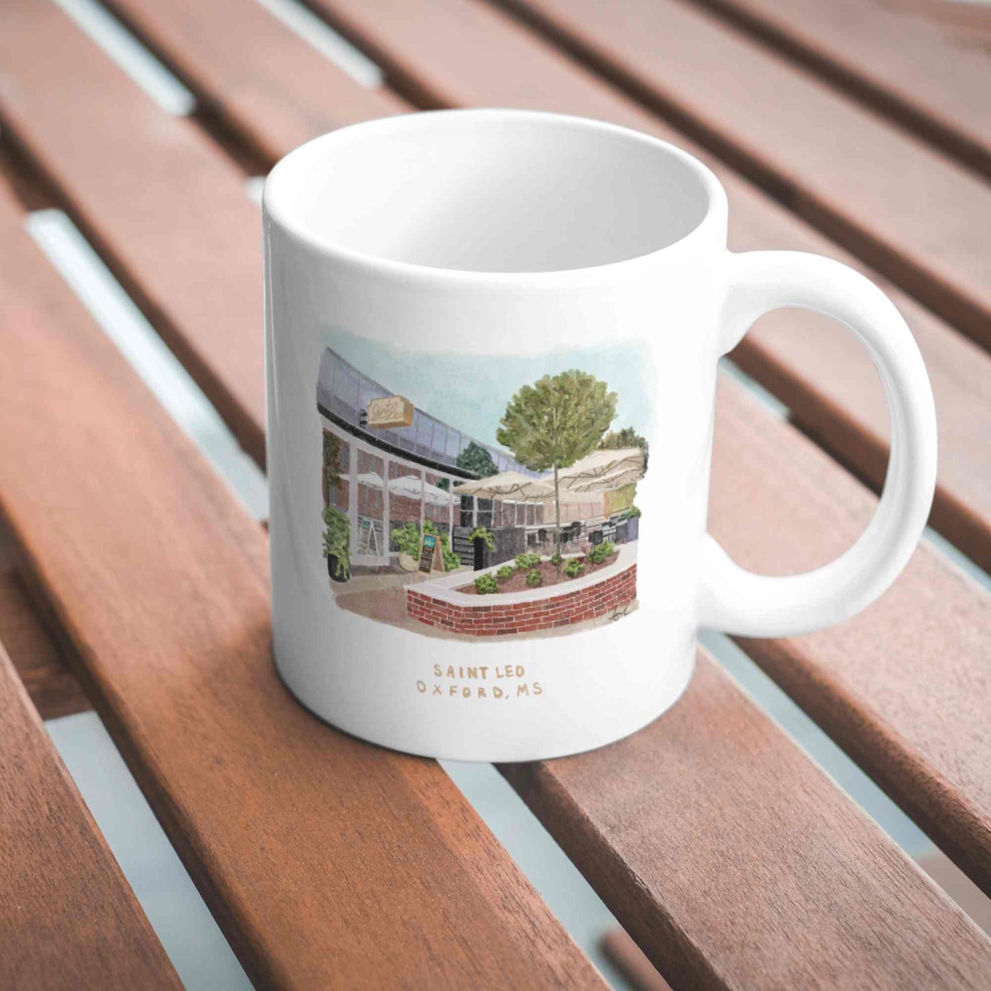 Saint Leo Restaurant Oxford MS Watercolor Art Mug