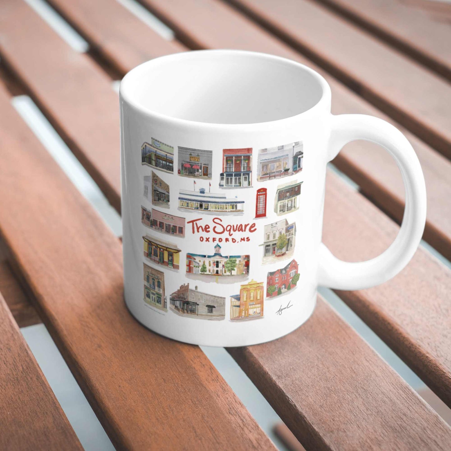 The Square Collage Oxford MS Watercolor Art Mug