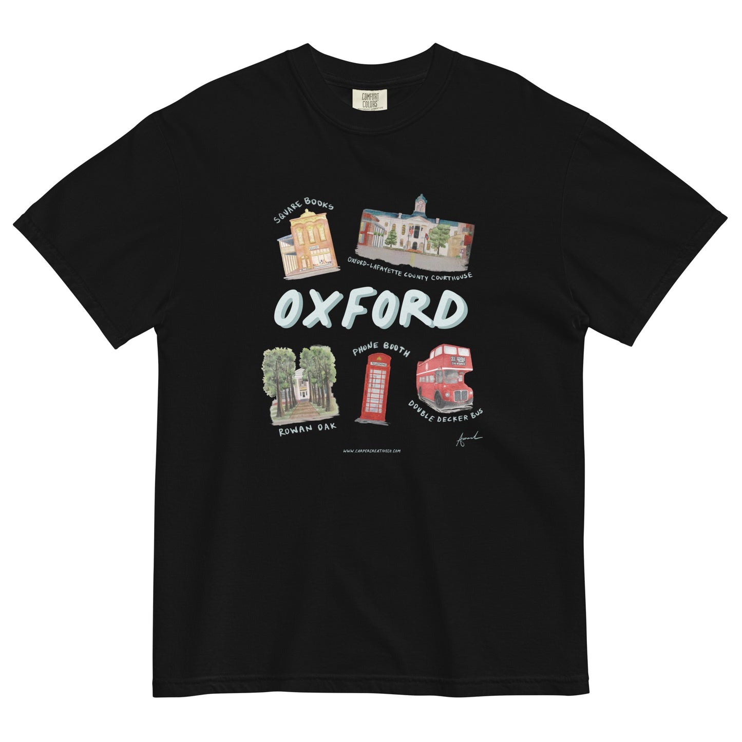 Oxford Landmarks Watercolor Art T-shirt - Comfort Colors