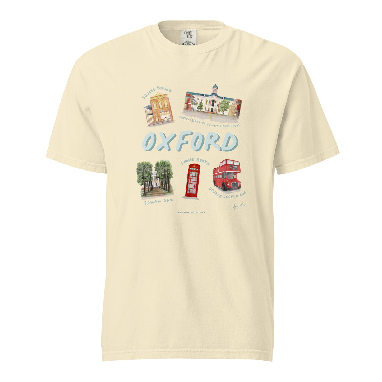 Oxford Landmarks Watercolor Art T-shirt - Comfort Colors