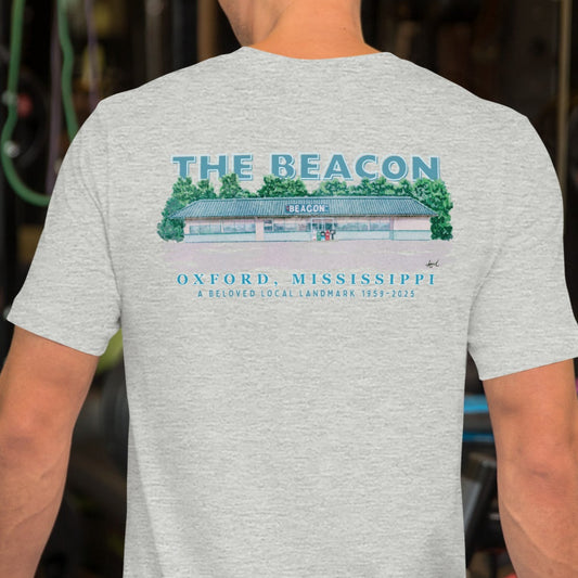 The Beacon Oxford, MS Watercolor Art T-Shirt - Bella + Canvas