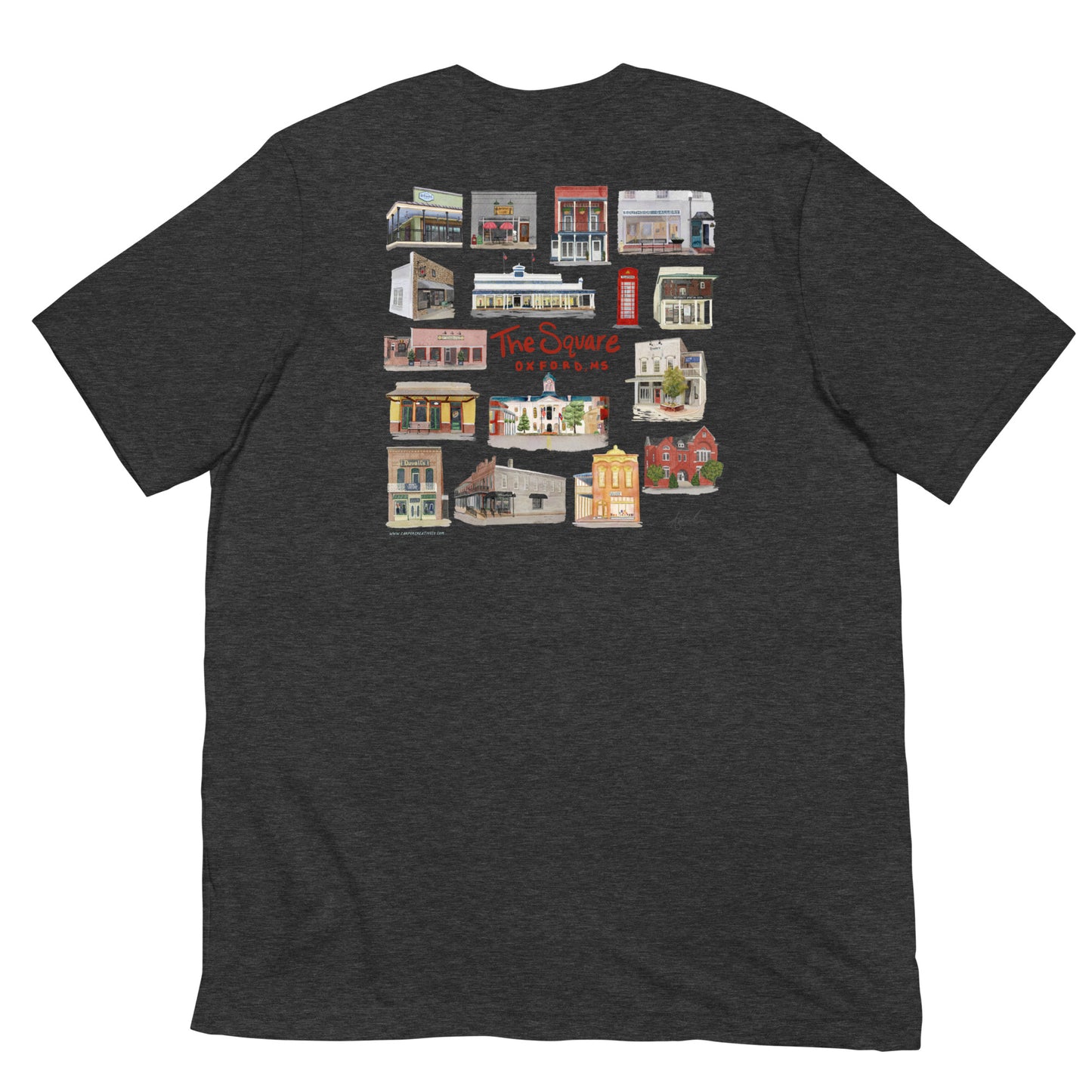 The Square Oxford Mississippi Watercolor Art T-shirt - Bella + Canvas