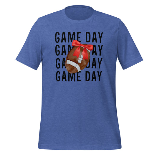 GAME DAY with Football T-shirt - Bella + Canvas