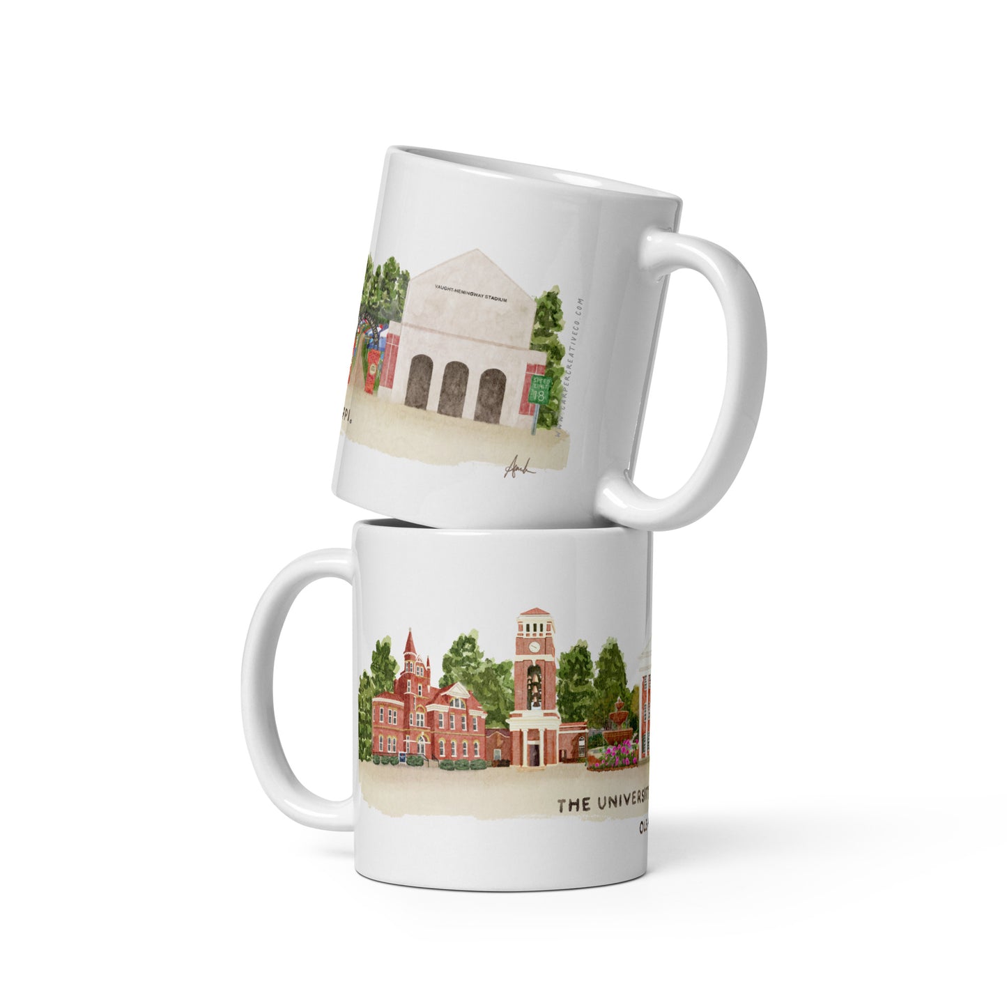 Ole Miss Landmark Skyline Collage Art Mug