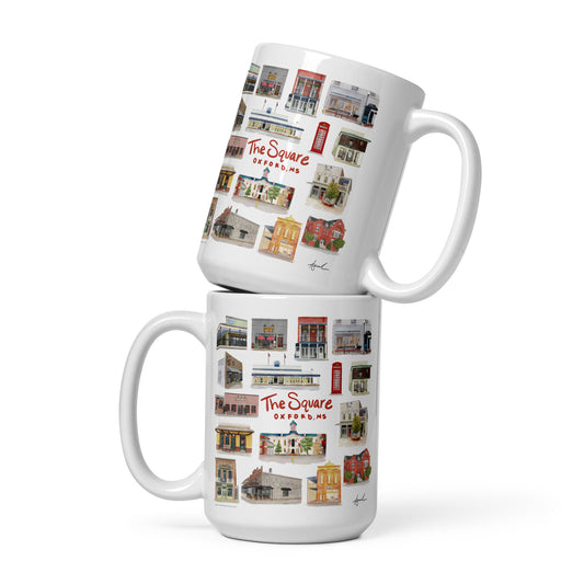 The Square Collage Oxford MS Watercolor Art Mug