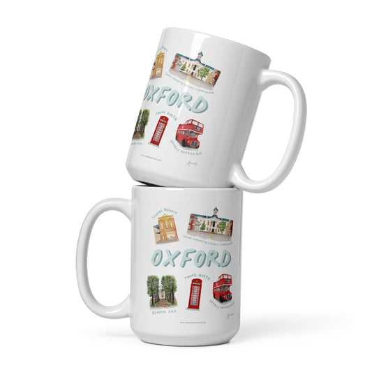 Oxford MS Landmarks Collage Watercolor Art Mug