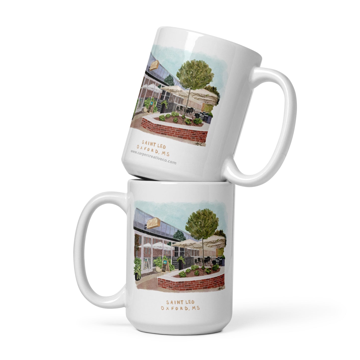 Saint Leo Restaurant Oxford MS Watercolor Art Mug