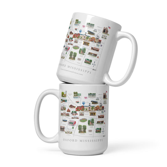 Oxford MS Watercolor Map Art Mug